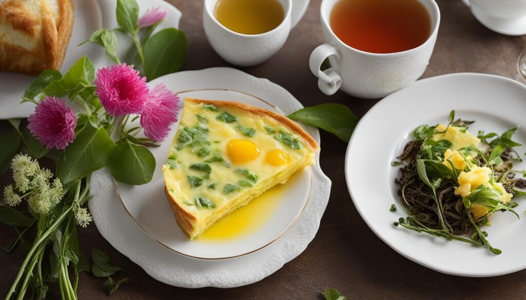 Green Tea with Omelettes