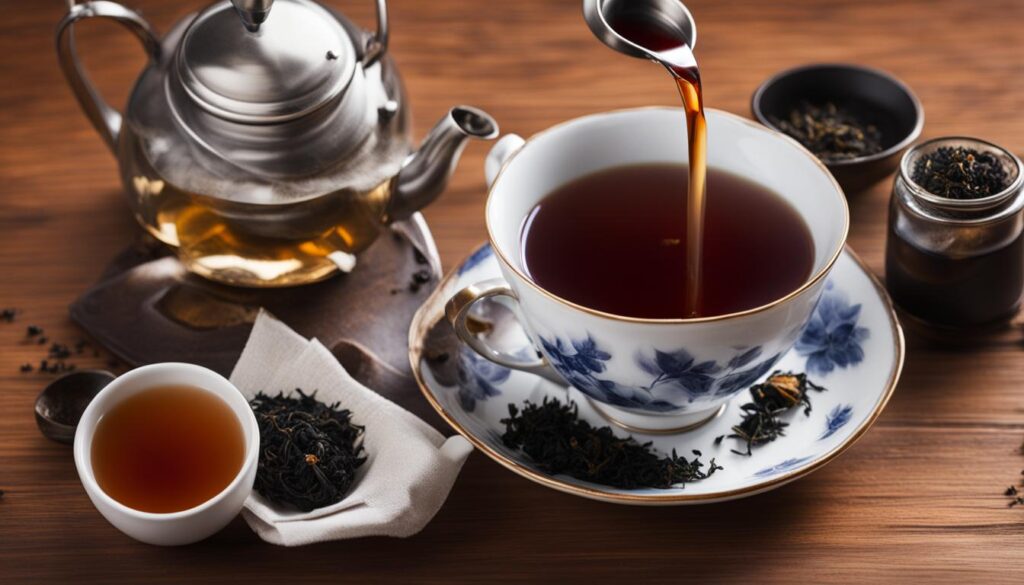 black tea brewing