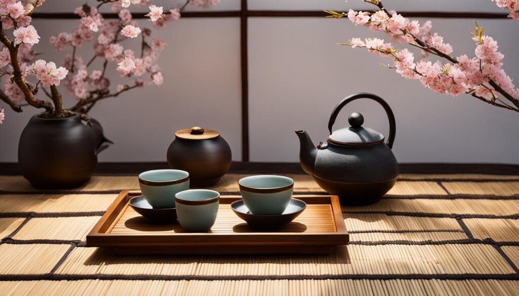 Traditional Japanese tea set design