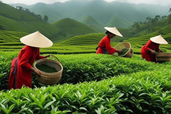 manual vs. mechanical tea harvesting