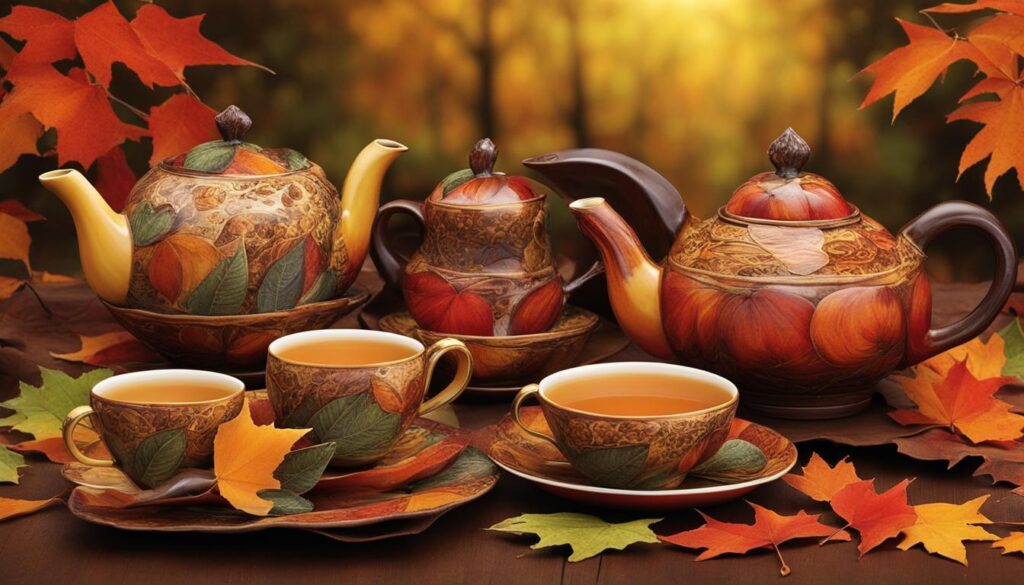 Fall-themed Tea Set