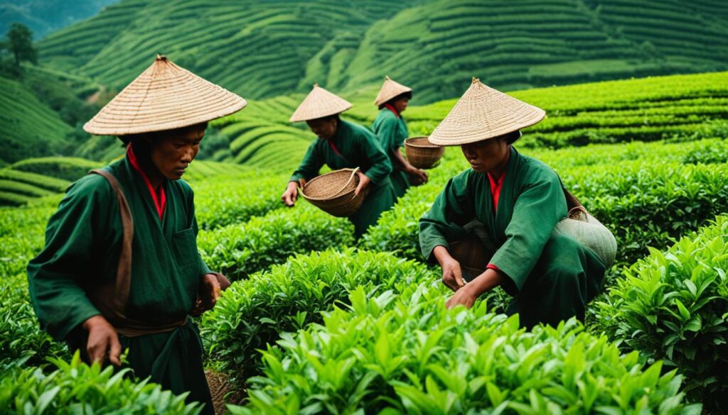 Tea production workers